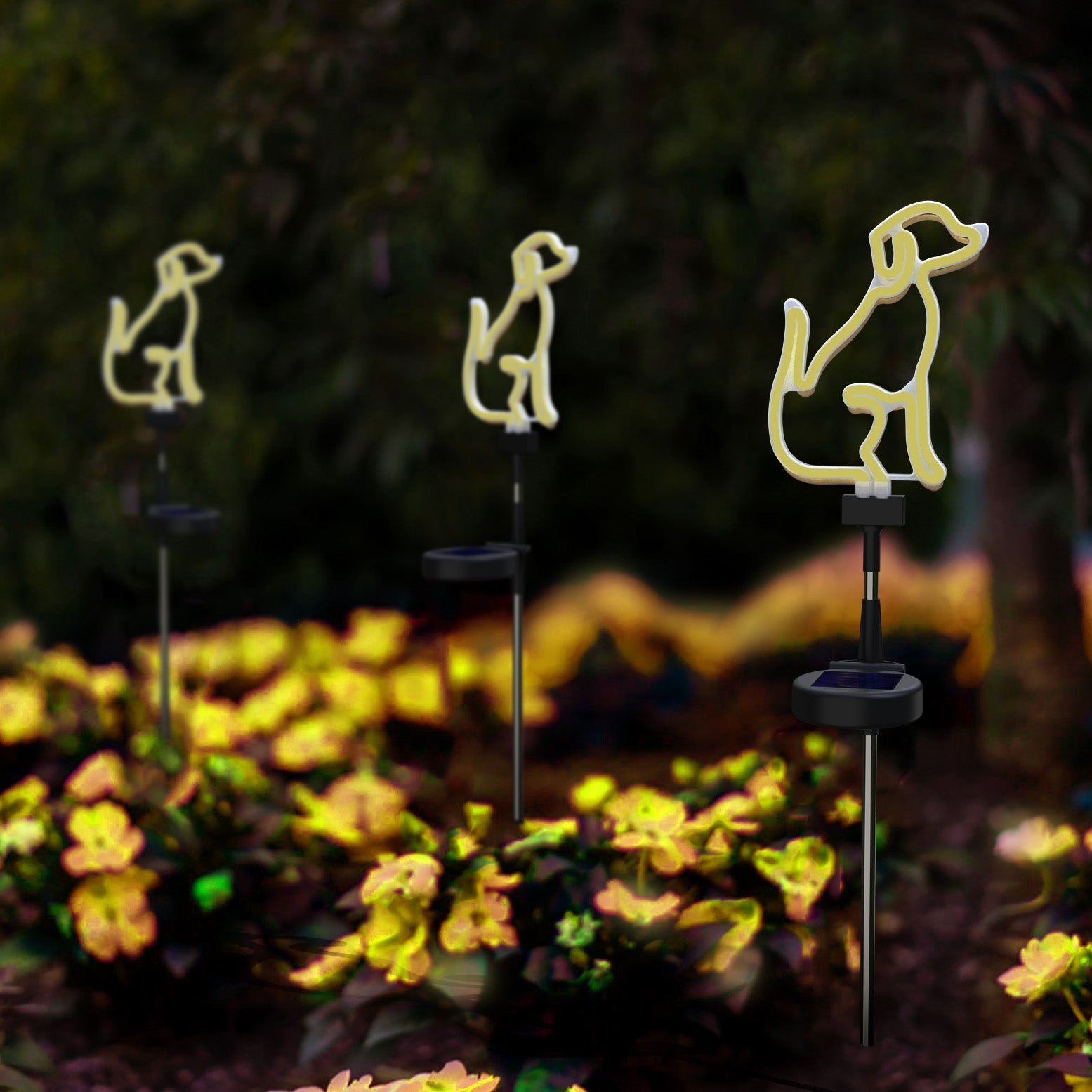 Solar LED Neon Dog Outdoor Garden Décor Stake Light - (1Pack or 2 Pack)