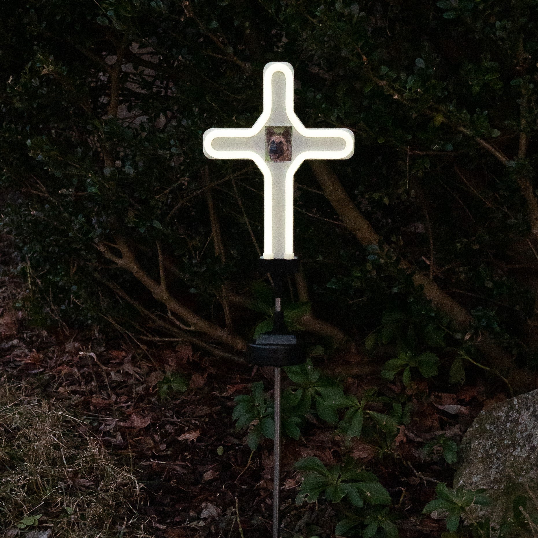 Solar LED Neon Cross Outdoor Garden Décor Stake Light - (1Pack or 2 Pack)