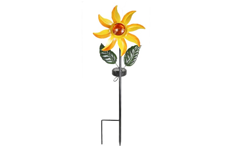 Sun Spin Solar Led Metal Garden Wind Spinner Stake Light