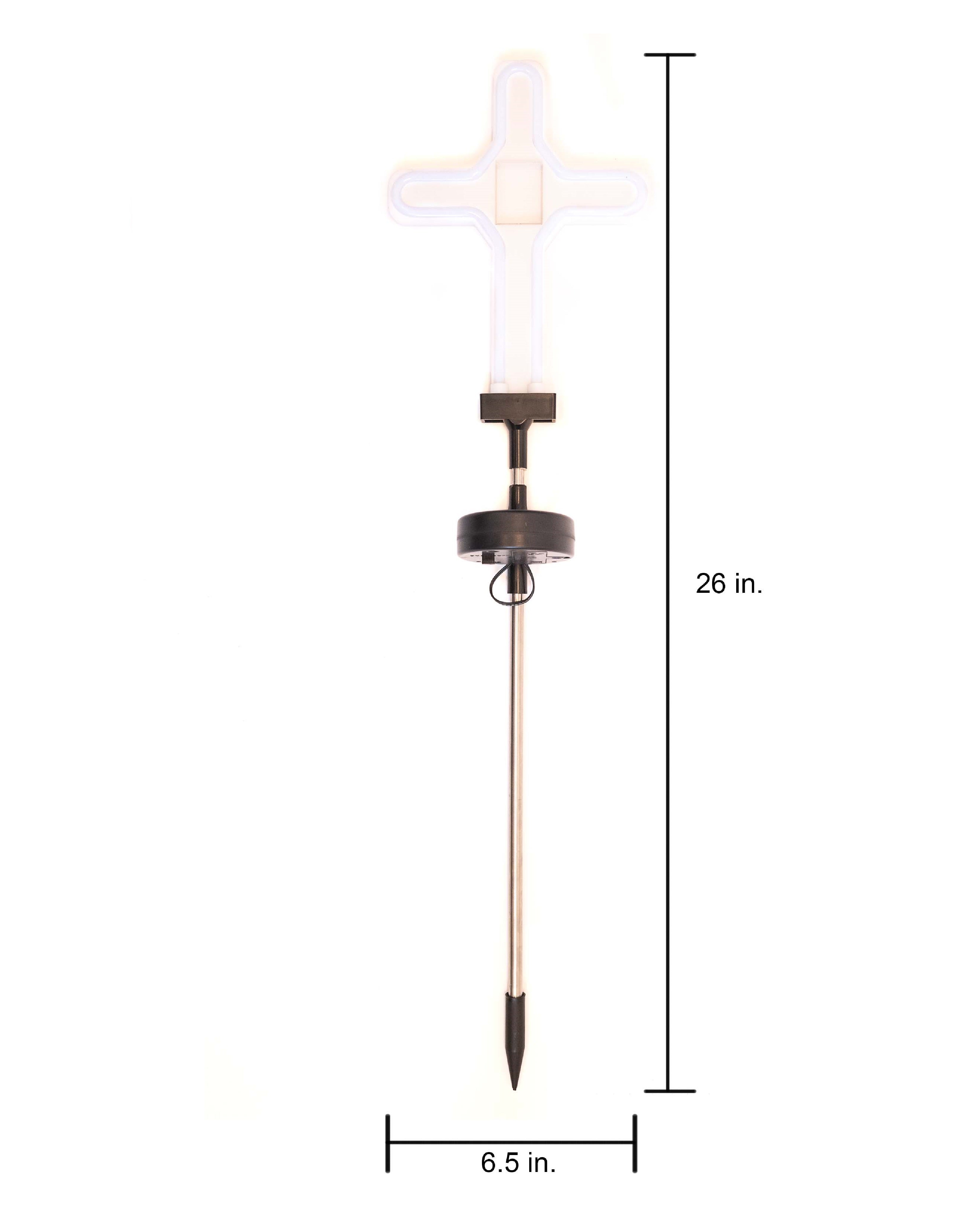 Solar LED Neon Cross Outdoor Garden Décor Stake Light - (1Pack or 2 Pack)
