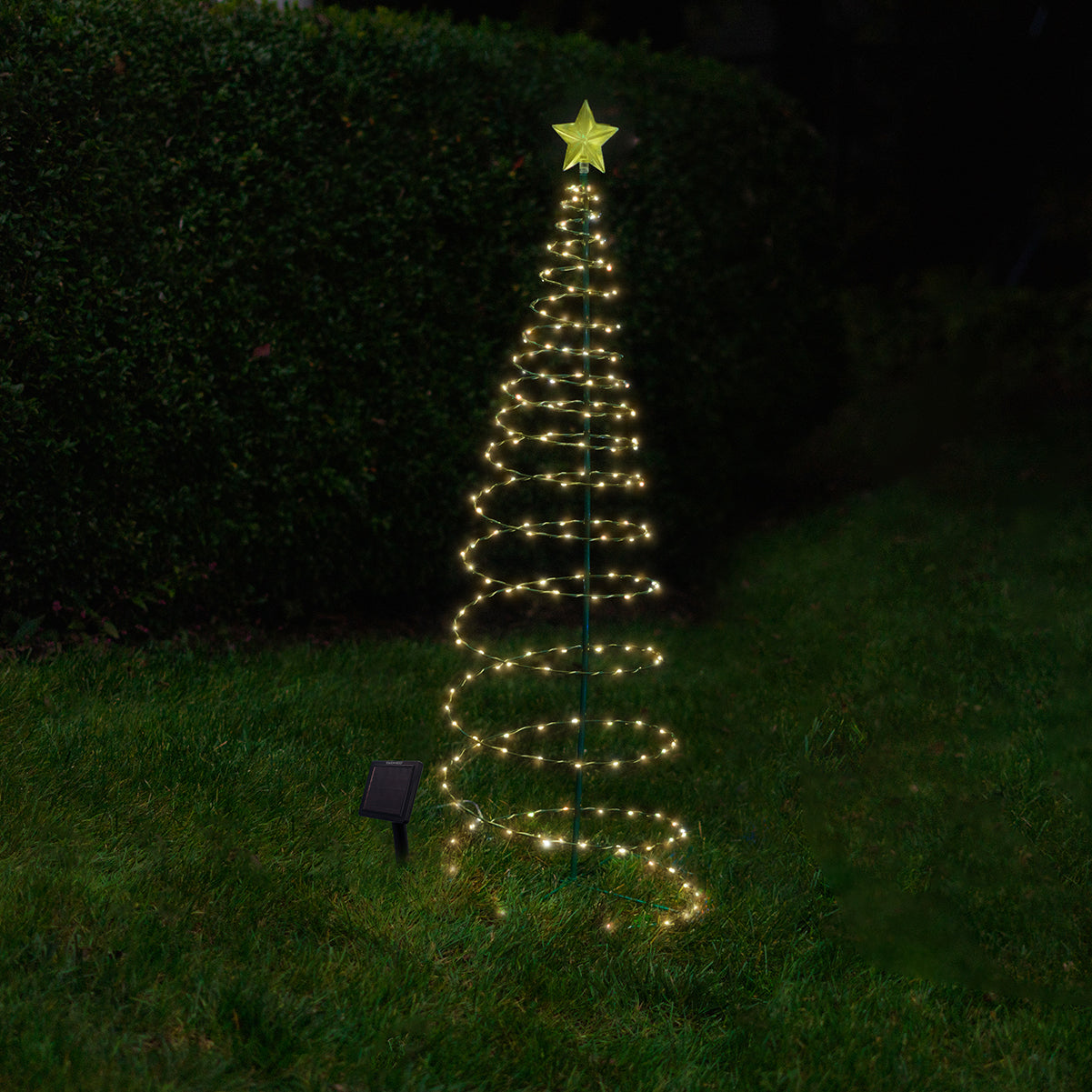 MERRYLITE - 4ft Tall Solar LED Metal Christmas Tree - Multicolor or Warm White