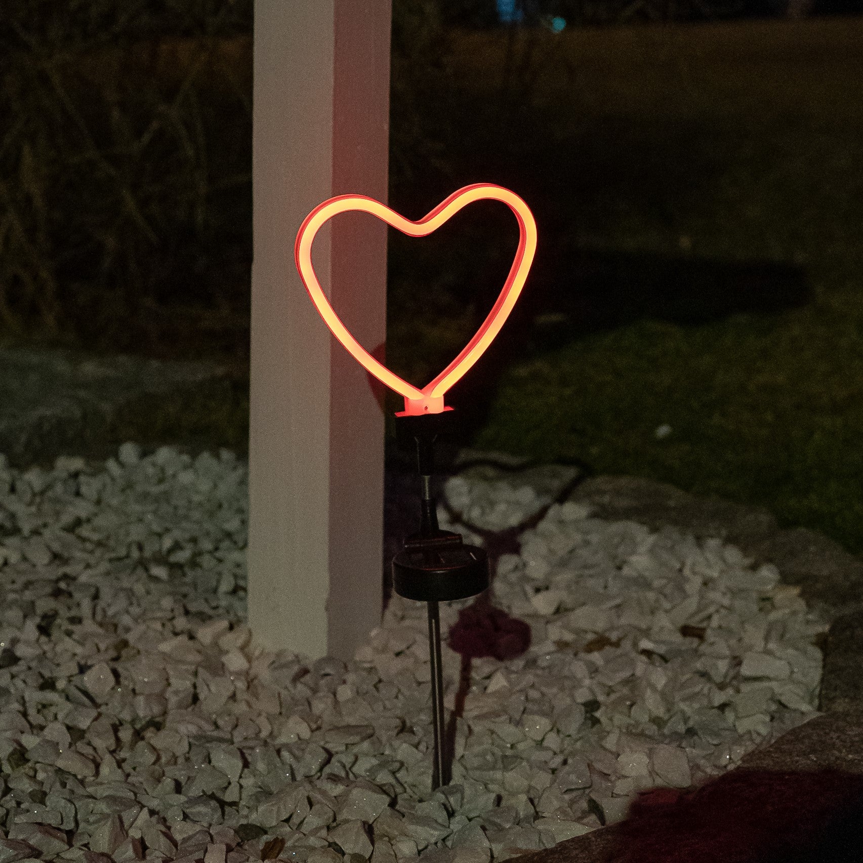 Solar LED Neon Heart Outdoor Garden Décor Stake Light - (1Pack or 2 Pack)