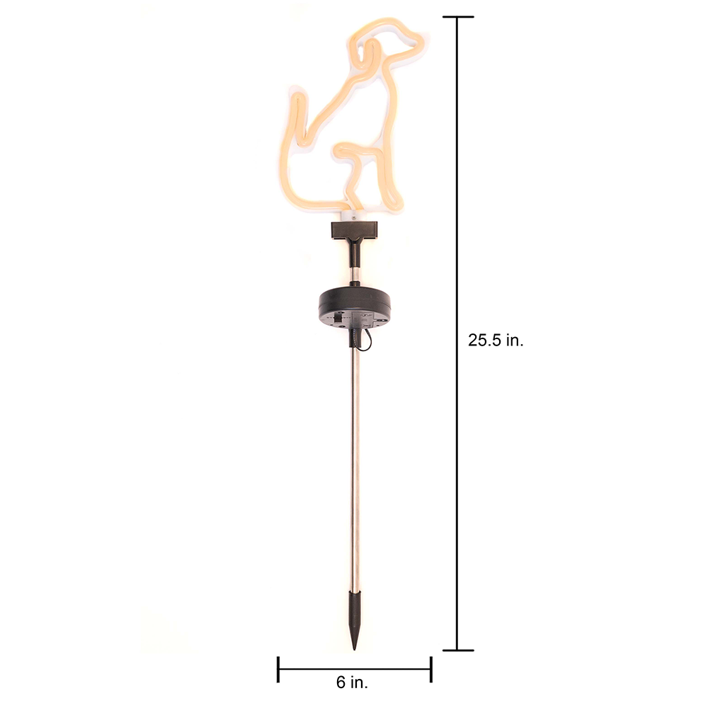 Solar LED Neon Dog Outdoor Garden Décor Stake Light - (1Pack or 2 Pack)