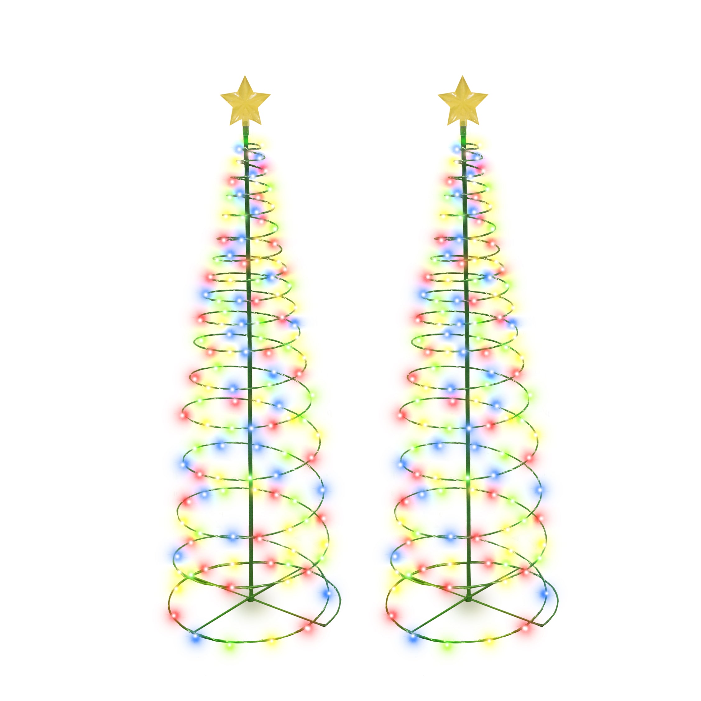 MERRYLITE - 4ft Tall Solar LED Metal Christmas Tree - Multicolor or Warm White