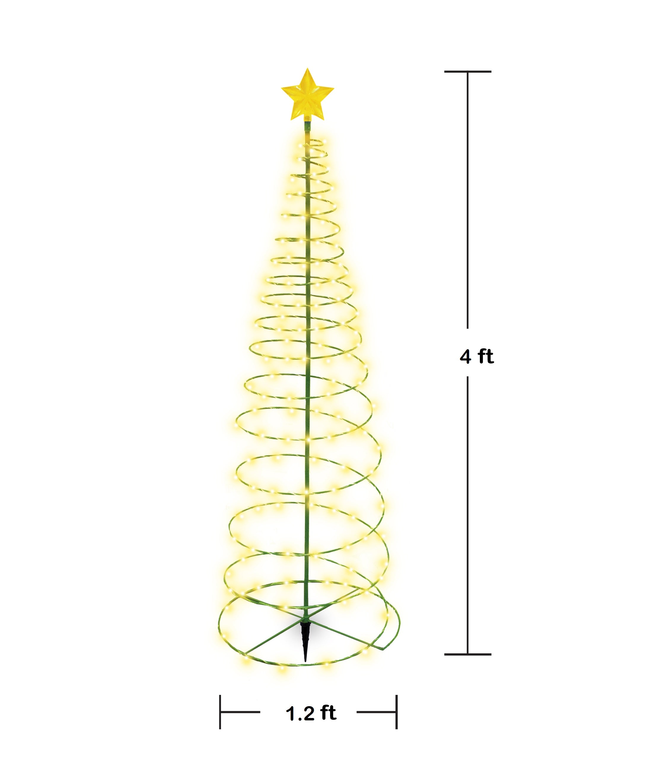 MERRYLITE - 4ft Tall Solar LED Metal Christmas Tree - Multicolor or Warm White