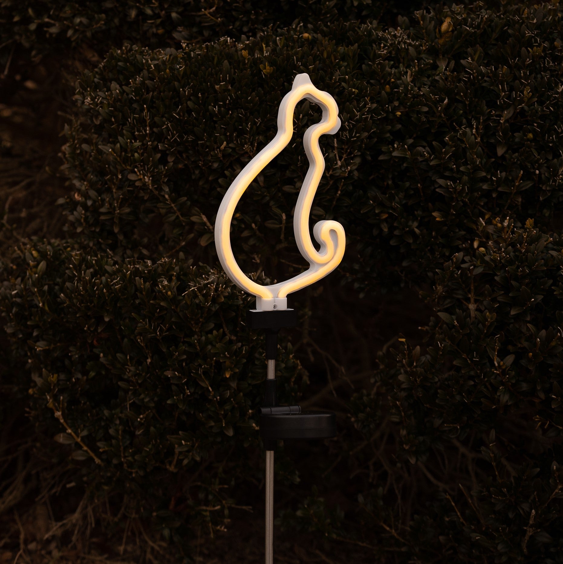Solar LED Neon Cat Outdoor Garden Décor Stake Light - (1Pack or 2 Pack)