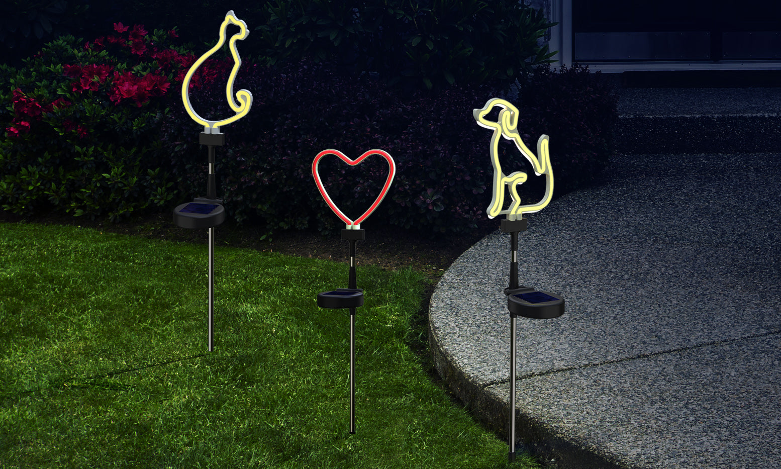 Solar LED Neon Dog Outdoor Garden Décor Stake Light - (1Pack or 2 Pack)